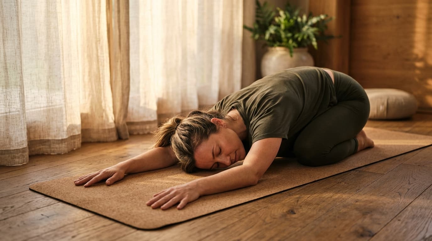 Recovery Yoga Practice — Nervous system down-regulation, passive restorative poses, and yin stillness.